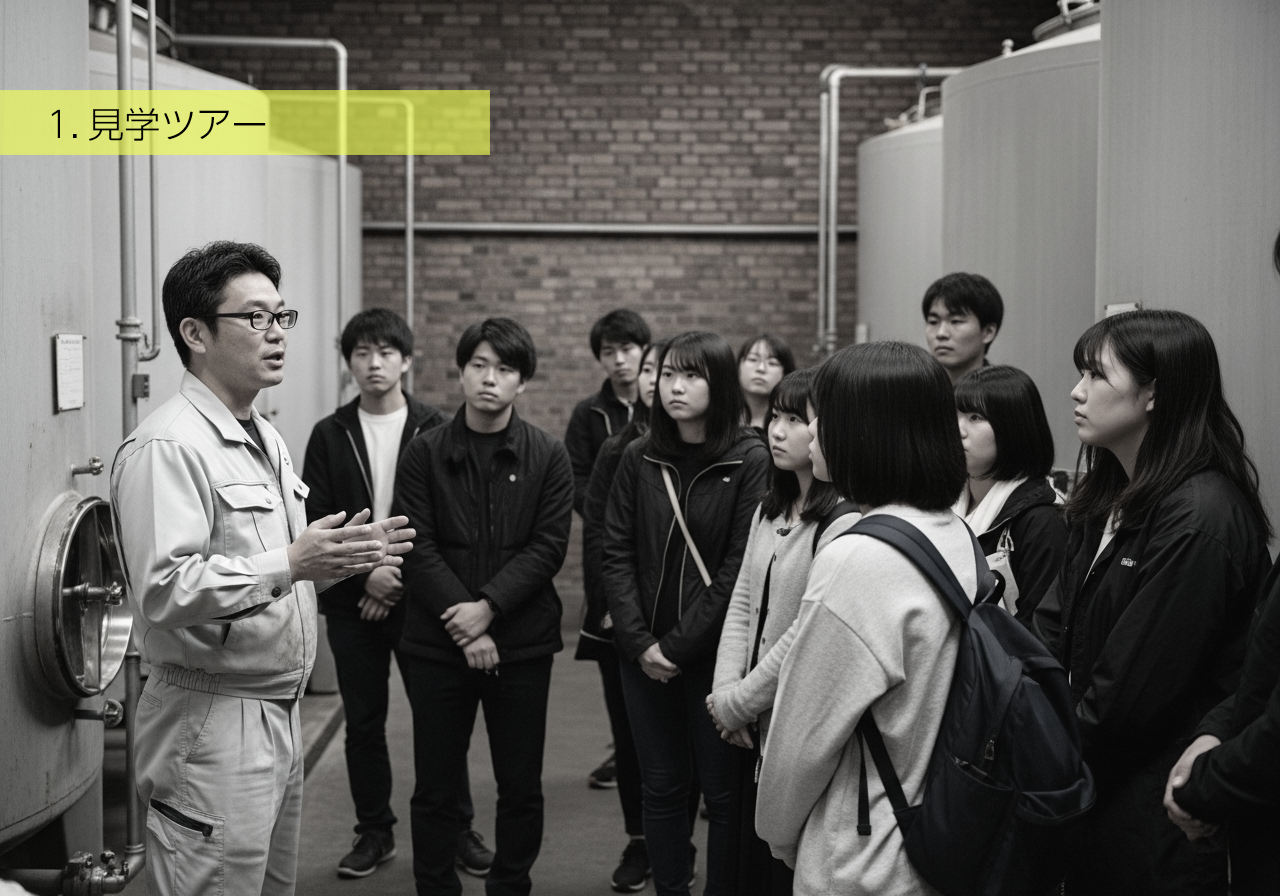 まずは酒造やその周辺の見学します！